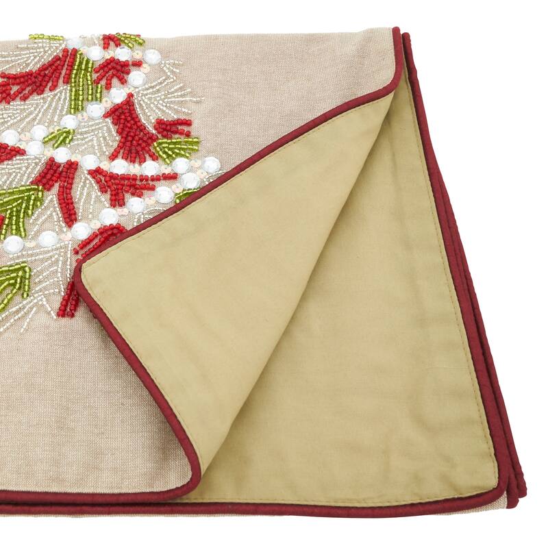 Beaded Christmas Tree Table Runner