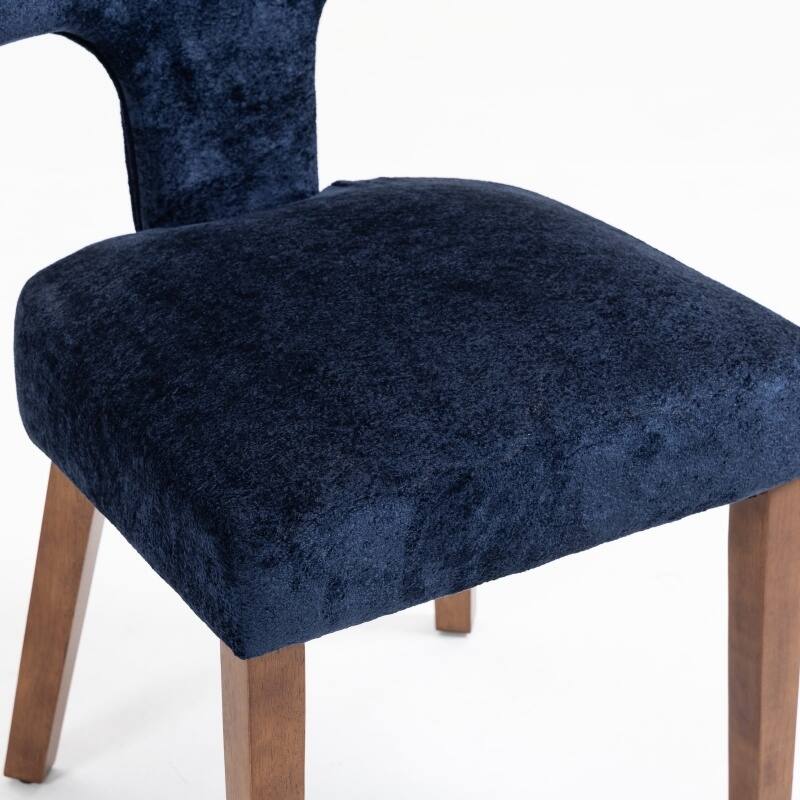 Dining Chairs Set of 2, Farmhouse Chenille Upholstered Accent Chair, Kitchen Chairs with Hardwood Frame