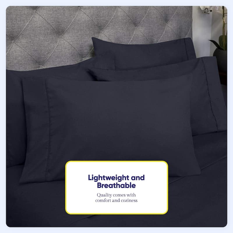 Soft Brushed Microfiber 7-piece Split King Sheet Set - 4 Pillowcases