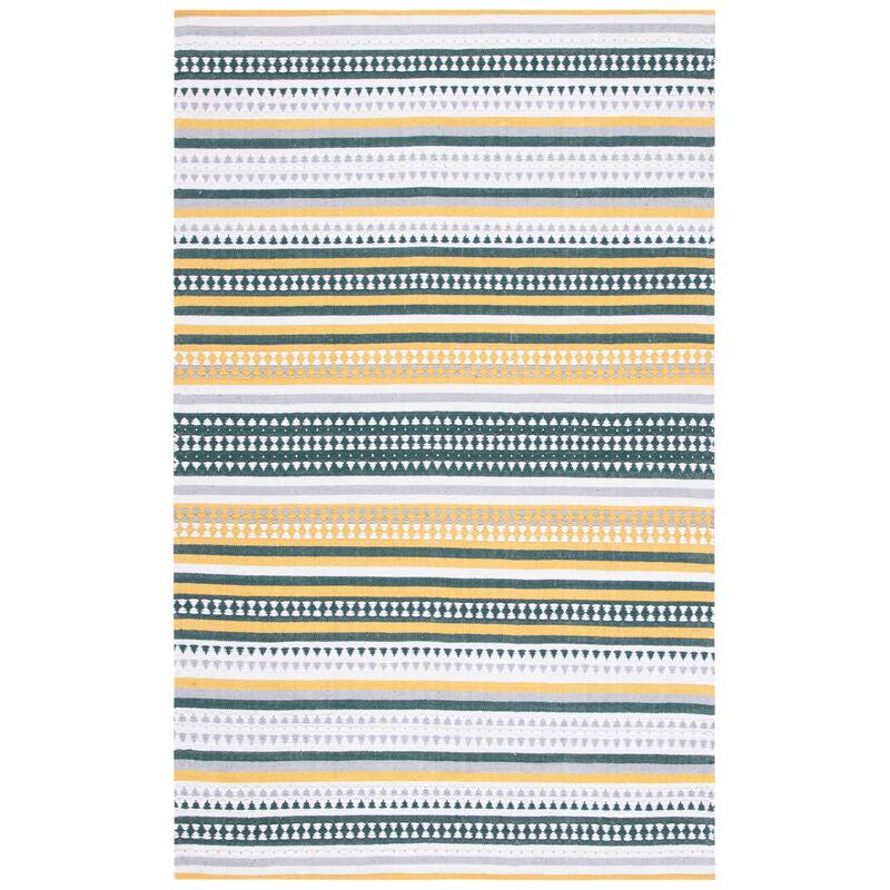 SAFAVIEH Handmade Montauk Nellwyn Cotton Rug - 6' Square - Yellow/Ivory