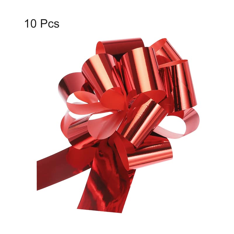 10pcs Metallic Large Big Pull Bow Gift Wrapping Bows Ribbon for Decor