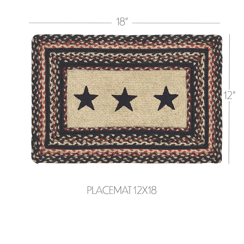 Colonial Star Jute Rect Placemat 12x18