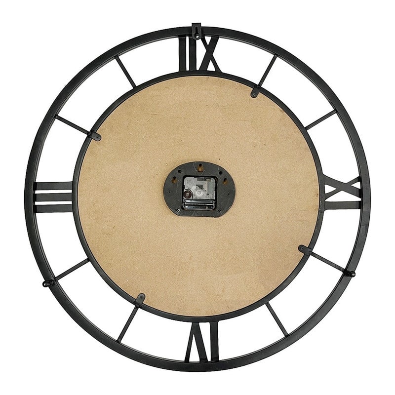 Thalia Metal Round Modern Farmhouse Wall Clock - 23.75"H x 23.75"W x 1"D