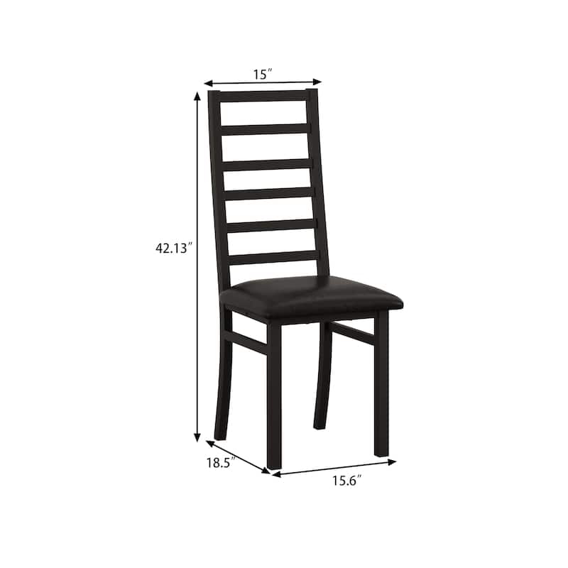 High Back Armless Dining Chairs with Steel Legs and PU Leather Seats, Set of 4/Set of 2