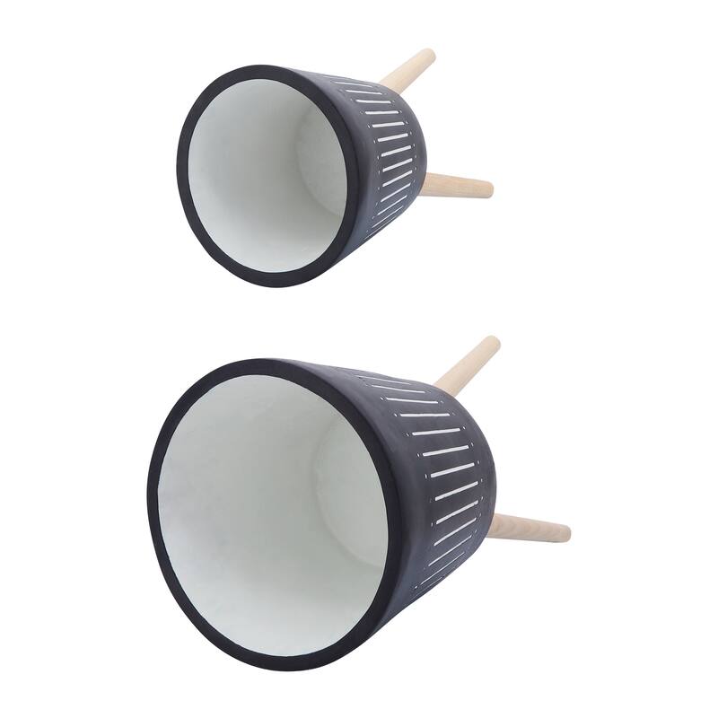 Sagebrook Home Elegant Magnesia and Beech Wood Planters - Perfect Home & Garden Accent