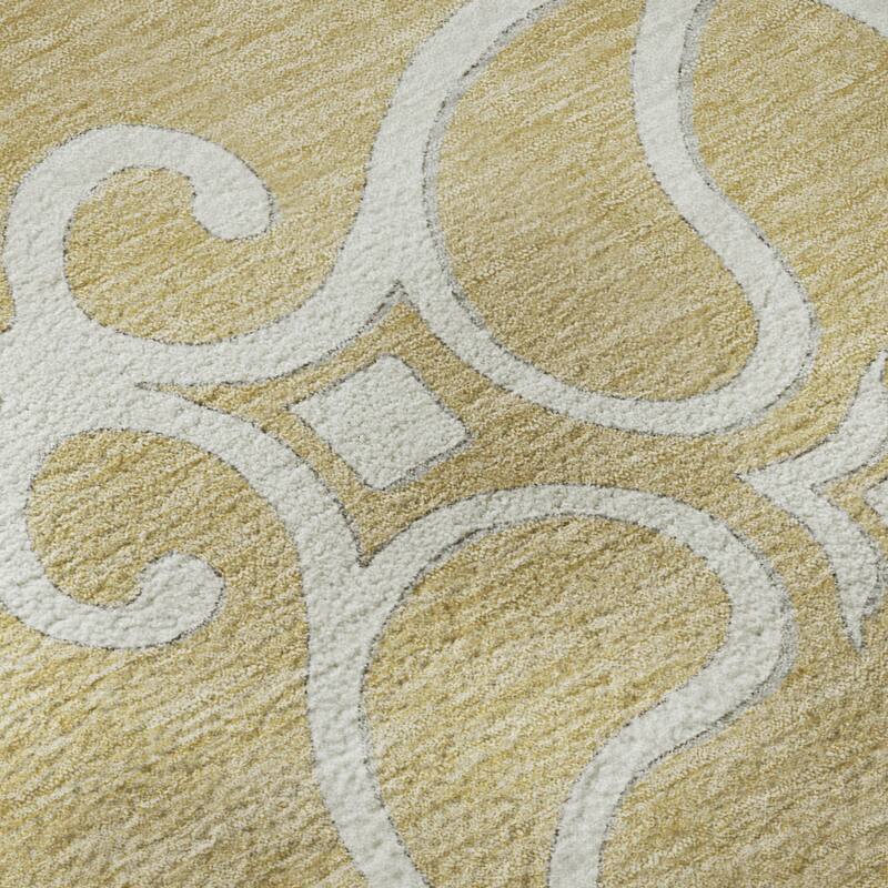 Premium Washable Super Soft Transitional Scroll Mayfield Rug
