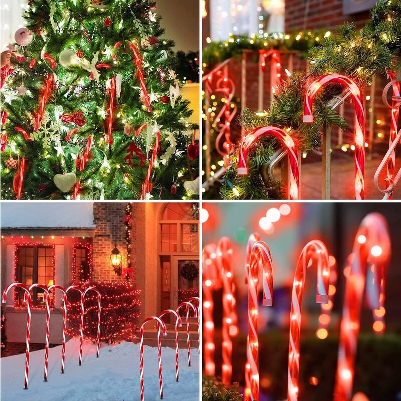Christmas Candy Cane Pathway Lights Set of 10