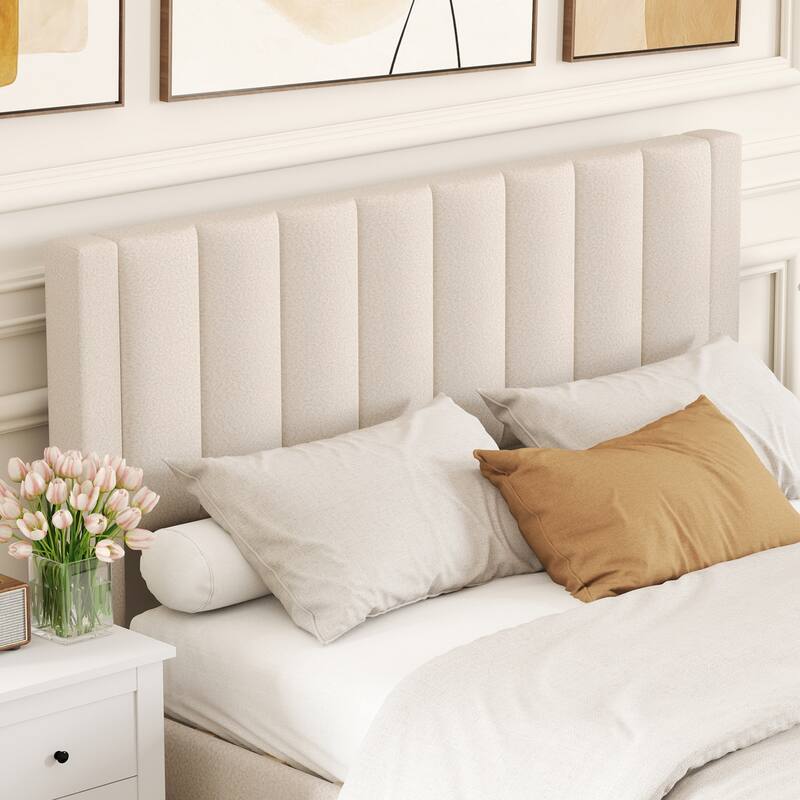 Gymax Queen Size Bed Frame w/Storage Drawer & Vertical Channel