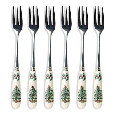 Spode Christmas Tree Set of 6 Pastry Forks