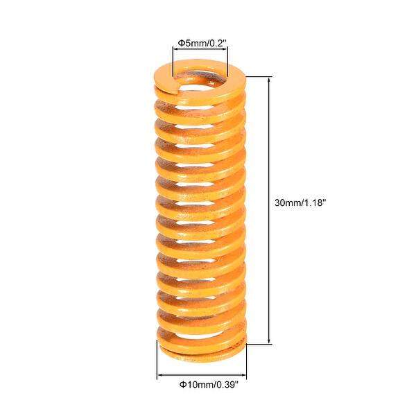 10x Yellow 8mm OD 20mm Length Light Load Stamping Compression Mould Die Spring