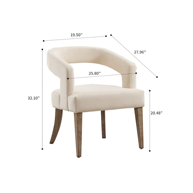 Modern minimalist upholstered reception chair dining chair with wooden legs
