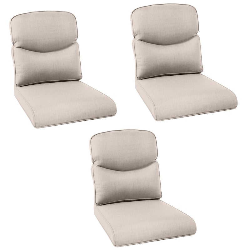 Pocassy 22x25x4 Inch Cushion for Outdoor Swivel Chairs Sofa Set - Beige Cushion - 3 Set Seat & Back Cushion