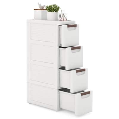 Costway 1/2 PCS 4-Drawer Narrow Rolling Storage Cabinet with Pull - See Details