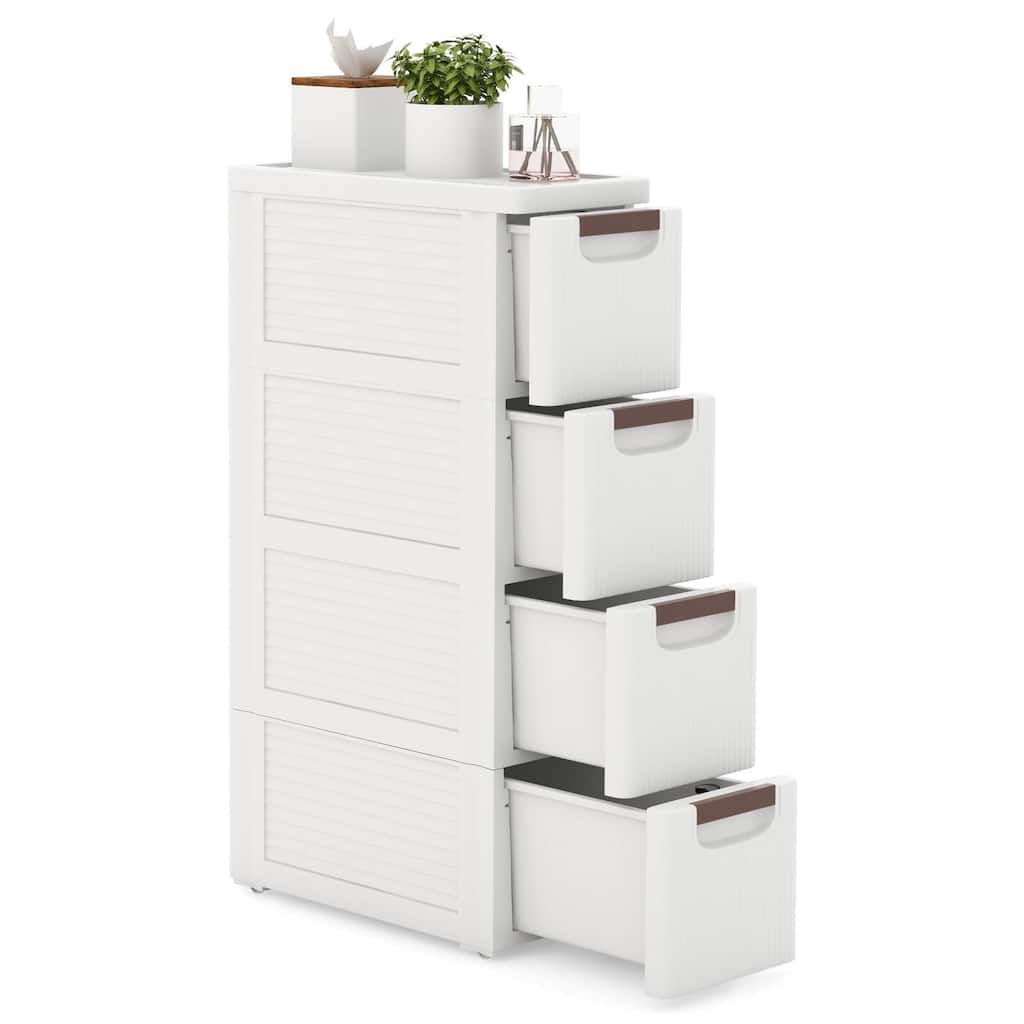 Costway 1/2 PCS 4-Drawer Narrow Rolling Storage Cabinet with Pull - See Details