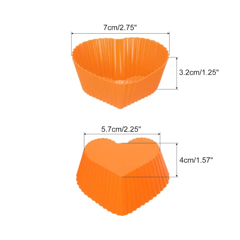 Reusable Muffins Cups Silicone Cupcake Liners Baking Cup - Orange