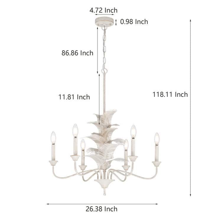Acroma 6 - Light Steel Dimmable Classic/Tradition Chandelier