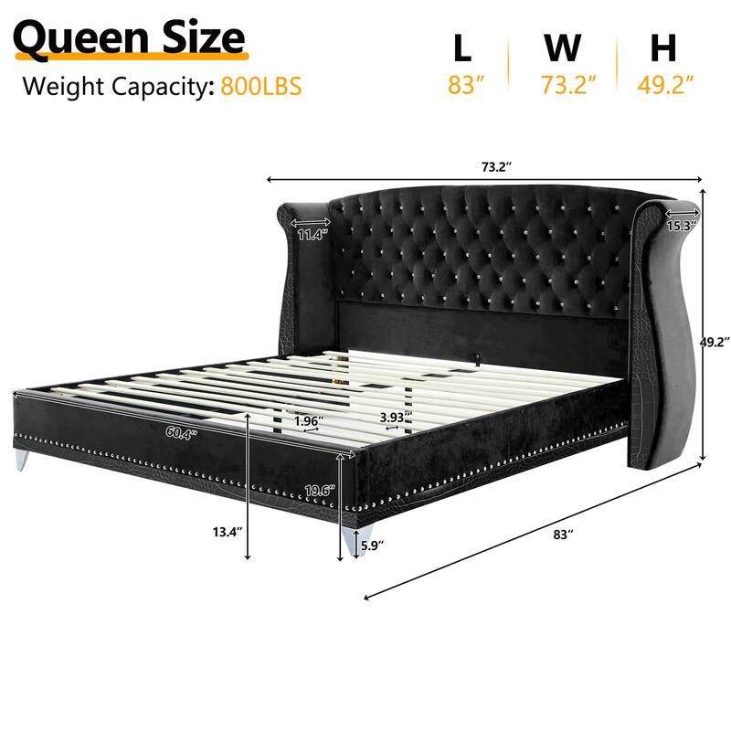 Christopher Knight Home-Eldora Upholstered Bed with Wingback