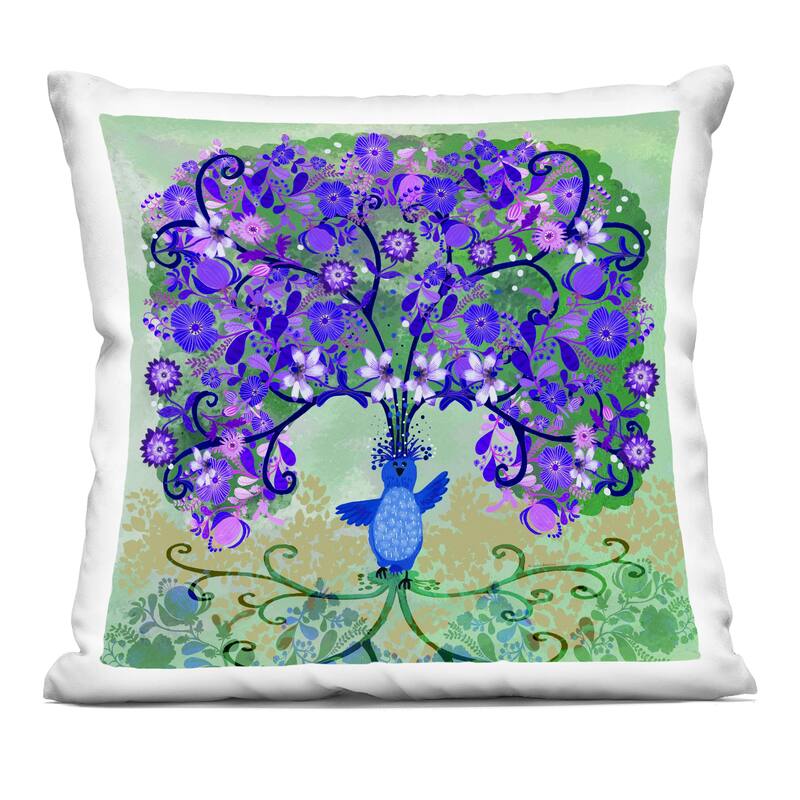 Stupell Tree Blooming From Bird Decorative Printed Throw Pillow Design by Kay Widdowson - Accent - Polyester - Purple - Single