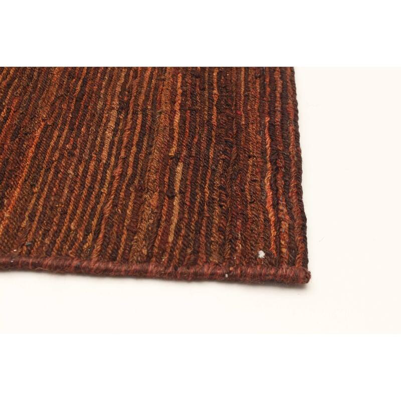 ECARPETGALLERY Flat-Weave Natural Brown Wool Tapestry Kilim - 4'6 x 6'4