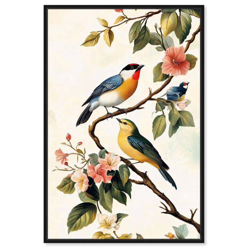 Colorful Perch Canvas by Art Remedy - Black - 36" x 54"