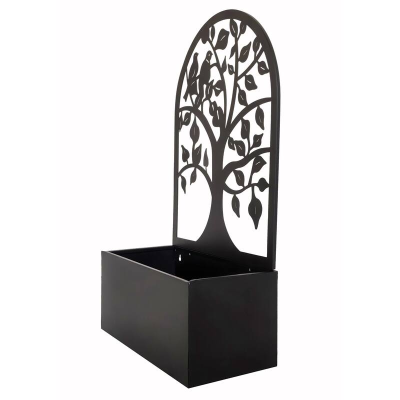 Tree Cut-Out Hanging Outdoor Garden Planter - 26.5" - Black