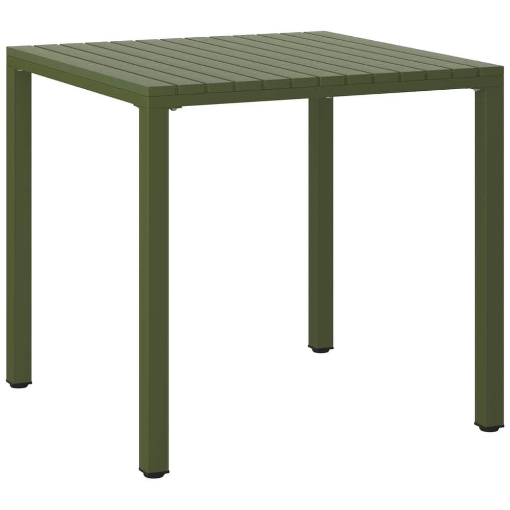 Frond and Form 31.5 Inch Outdoor Square Dining Table with Metal Frame