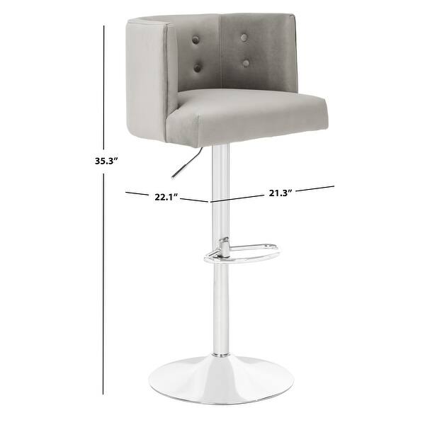 dimension image slide 2 of 3, SAFAVIEH Couture Zayna Adjustable Barstool. - 21.3"x22.1"x44.1"