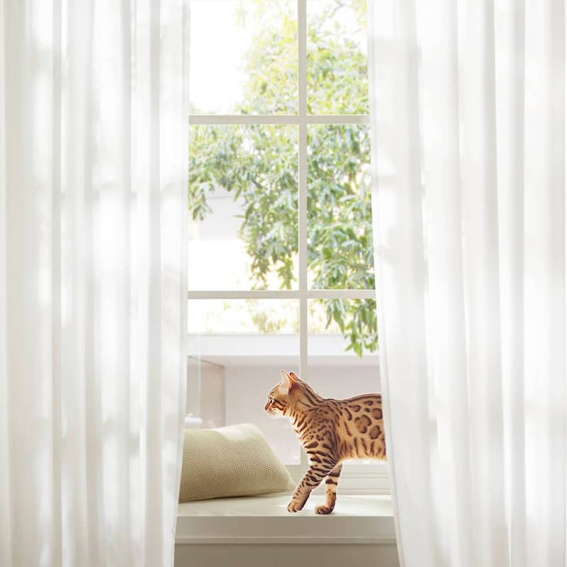 2 PCS Rod Pocket with Back Tab Privacy Curtain Pair White