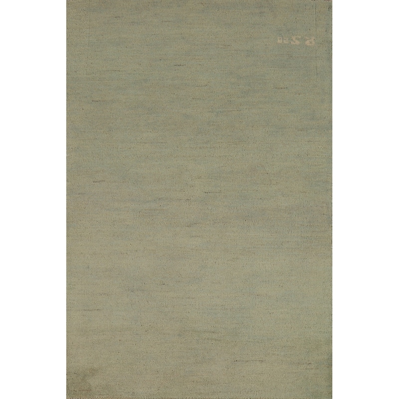 Hand Knotted Oriental 100% Wool Carpet Modern Modern Green Gabbeh Area Rug - 4' 9'' X 3' 2''
