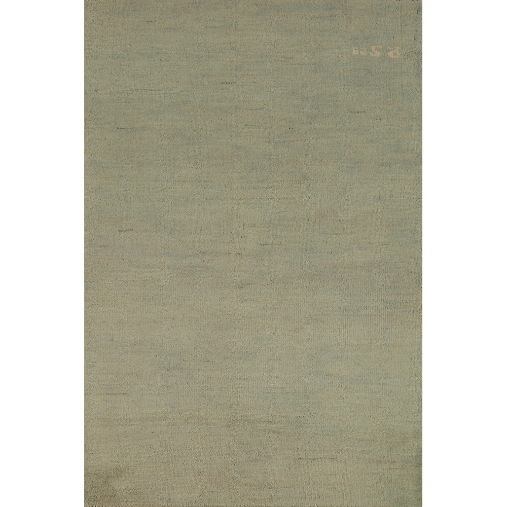Hand Knotted Oriental 100% Wool Carpet Modern Modern Green Gabbeh Area Rug - 4' 9'' X 3' 2''