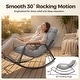 preview thumbnail 18 of 25, Oversized Papasan Rocking Lounge Chair with Footrest, Heavy-Duty 450lbs Metal Frame, Indoor Outdoor Patio Rocker with Cushion