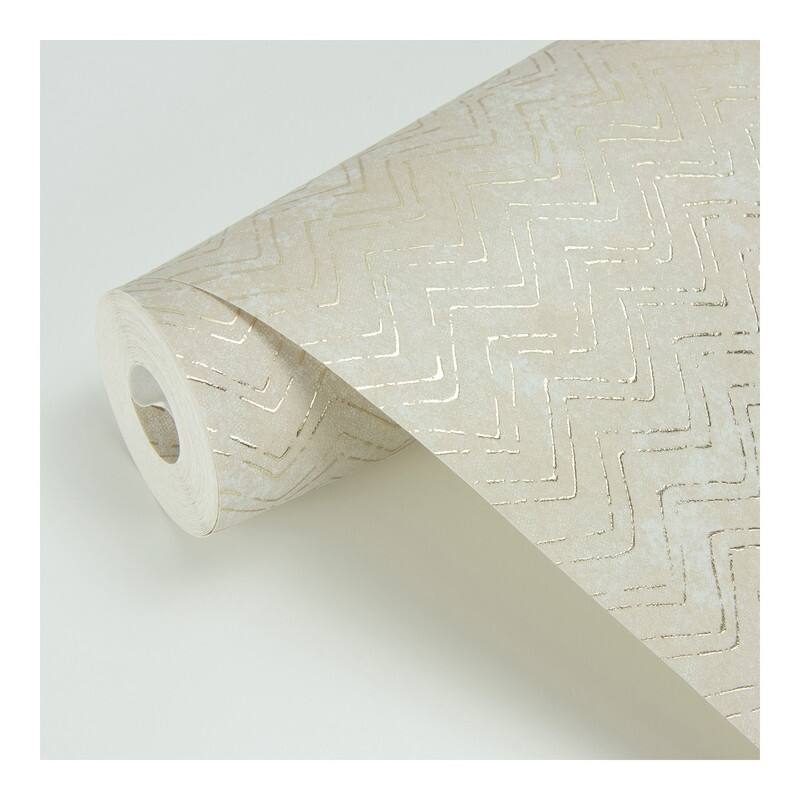 Brewster Luna Copper Distressed Chevron Wallpaper - 27.5 x 396 x 0.025