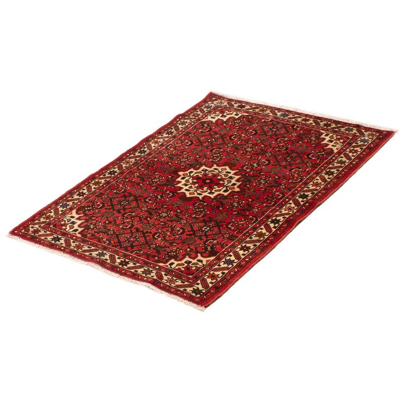 ECARPETGALLERY Hand-knotted Andelz Red Wool Rug - 3'7 x 4'11