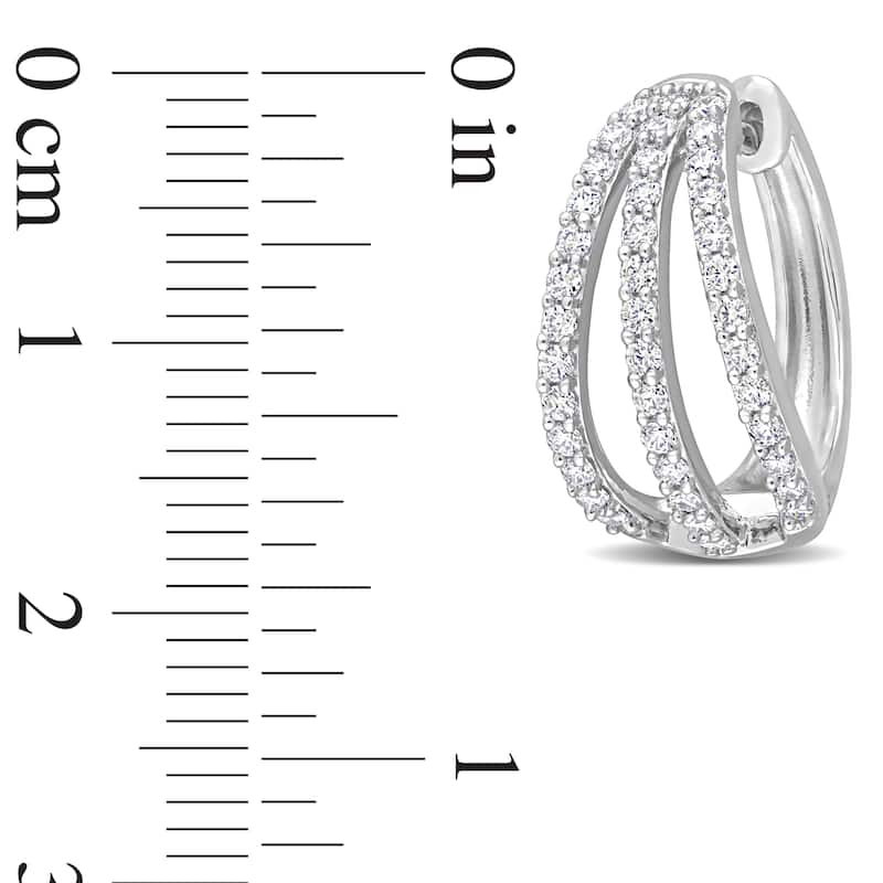 Miadora 4/5ct DEW Created Moissanite Hoop Earrings in Sterling Silver