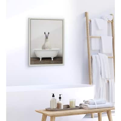 Kate and Laurel Sylvie Animal Tub Color Framed Canvas by Amy Peterson