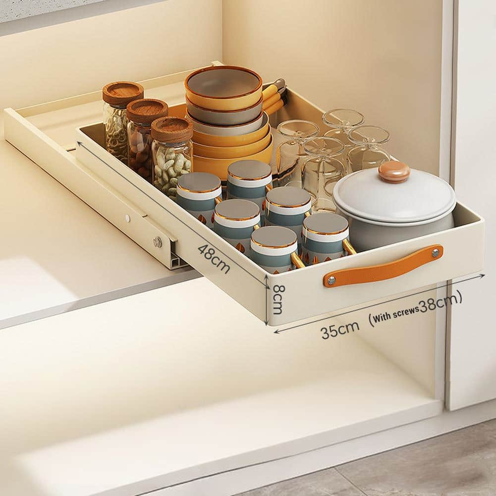 Slide Out Under Sink Cabinet Organizer, Adhesive Slide Out Pantry Shelves, Drainage Tray Rack Pull Out Organizer