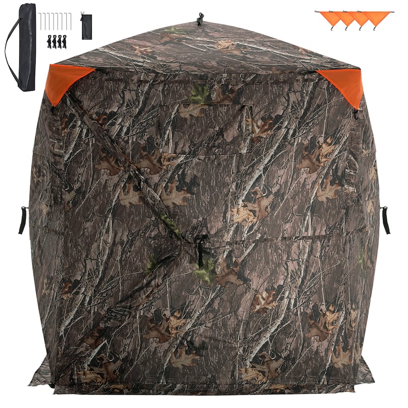 Hunting Blind Portable Resilient Hunting Tent for Turkey and Deer Hunting - 55-inch square perspective