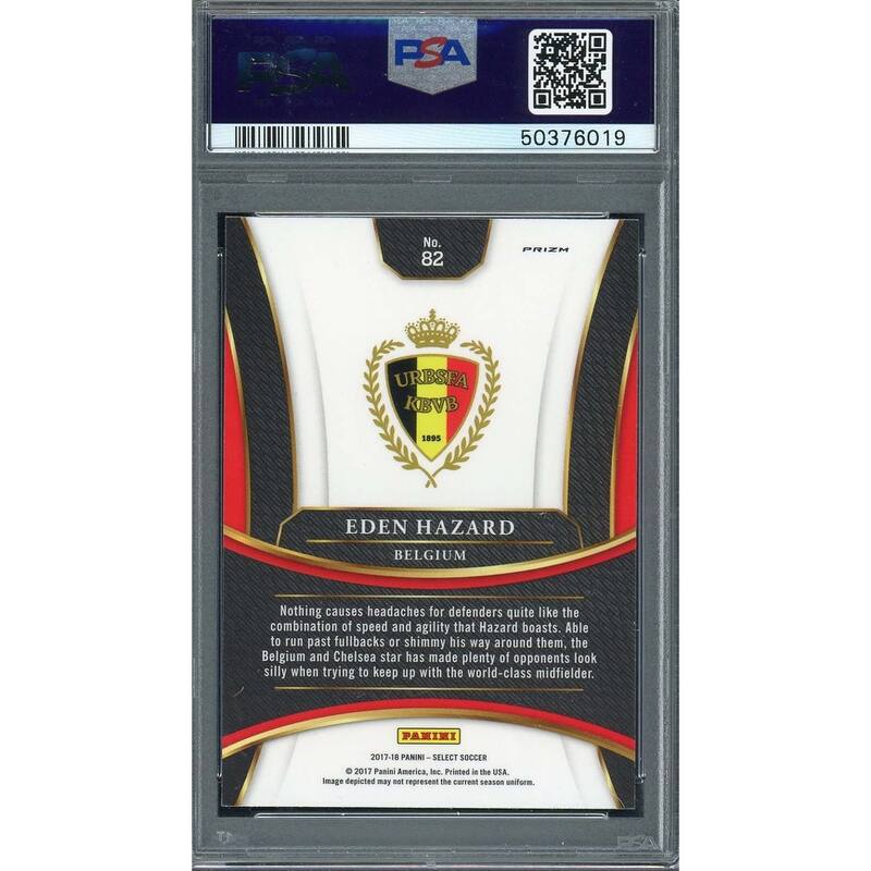 Eden Hazard 2017 Panini Select Multi Color Prizm Soccer Card #82 Graded PSA 9 - 8'6" x 11'6"