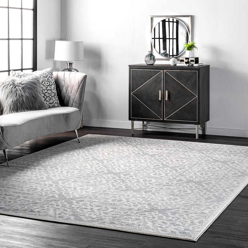 Nuloom Sally Faded Trellis Area Rug - 5' x 7'5" - Grey