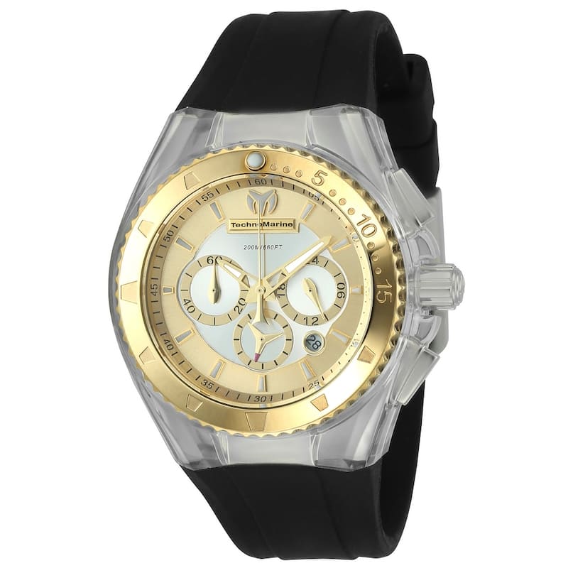 Technomarine Women's TM-116002 Cruise Quartz Chronograph Gold Dial Watch - White