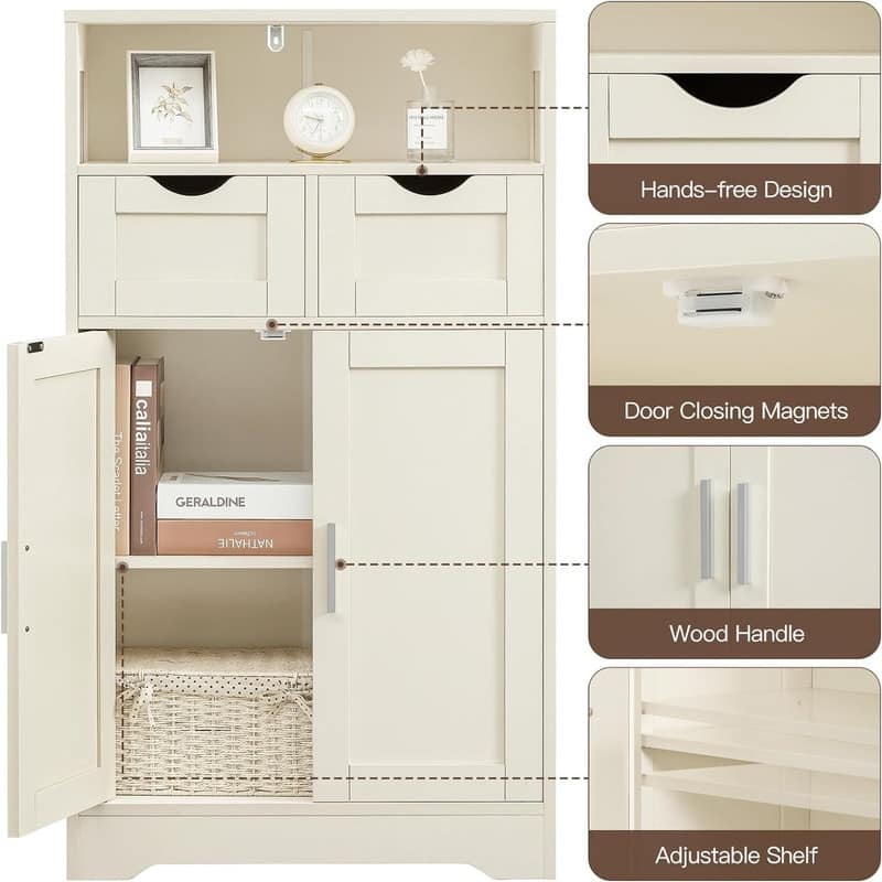 Bathroom Wall Cabinet - 11.8"D x 23.6"W x 42.5"H