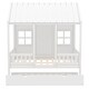 preview thumbnail 5 of 8, Full Size Wooden House Bed Daybed With Twin Trundle,Roof,Windows,White