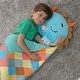 preview thumbnail 6 of 4, Happy Nappers: Pillow & Sleepy Sack: Medium - Triceratops Timmy - 54 x 20",3+