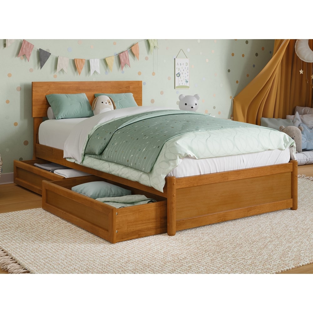 Wesley Platform Bed with Panel Footboard and Storage Drawers