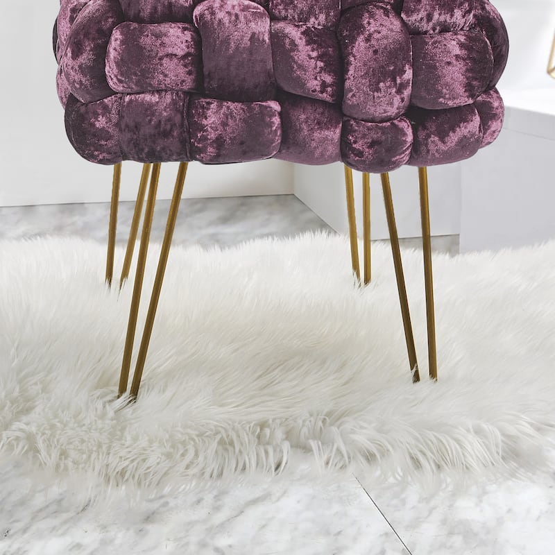 Home Soft Things Crushed Velvet Pouf Stool Ottoman
