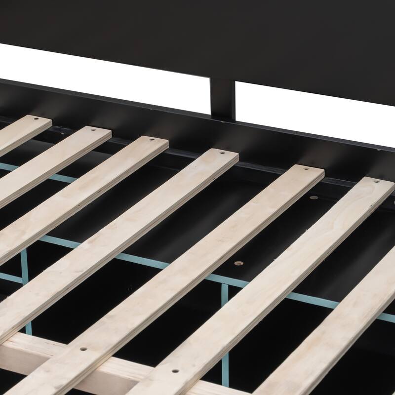 Gaming Loft Bed Full Size Gaming Bed with Desk & RGB Lights