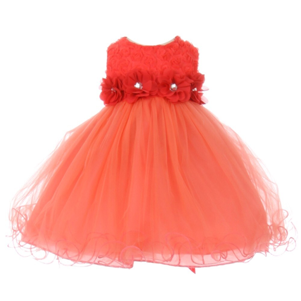 Shop Baby Girls Coral Sparkle Jewel Centered Flower Adorned Easter