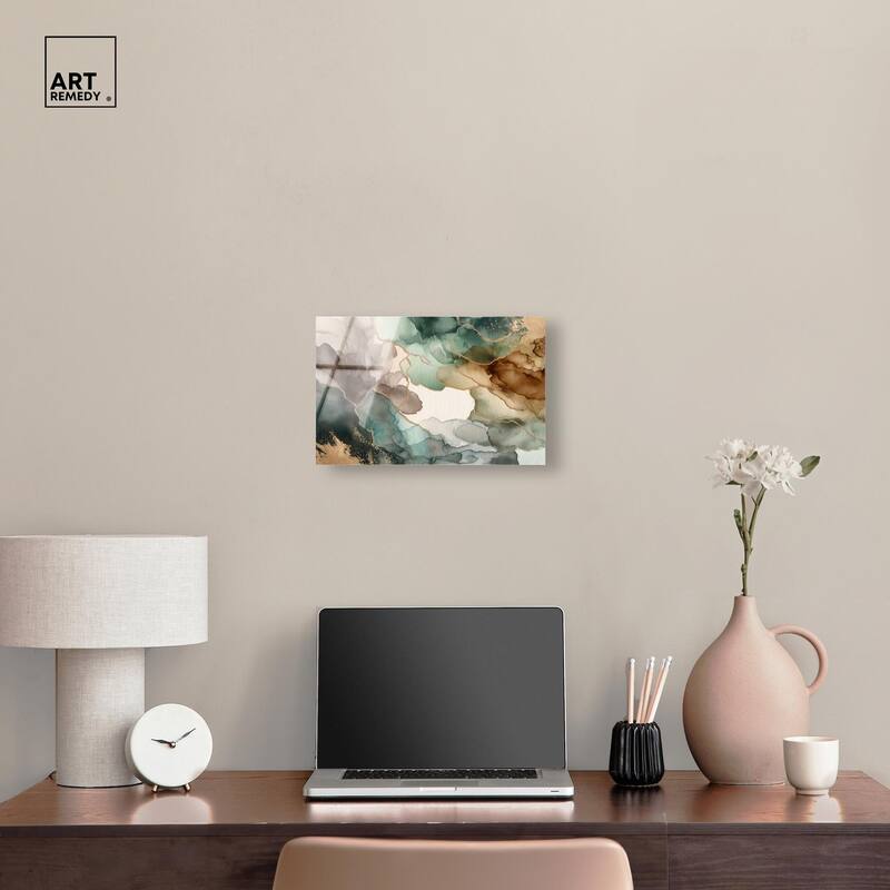 Golden Estuary II Acrylic by Art Remedy, Ready to Hang