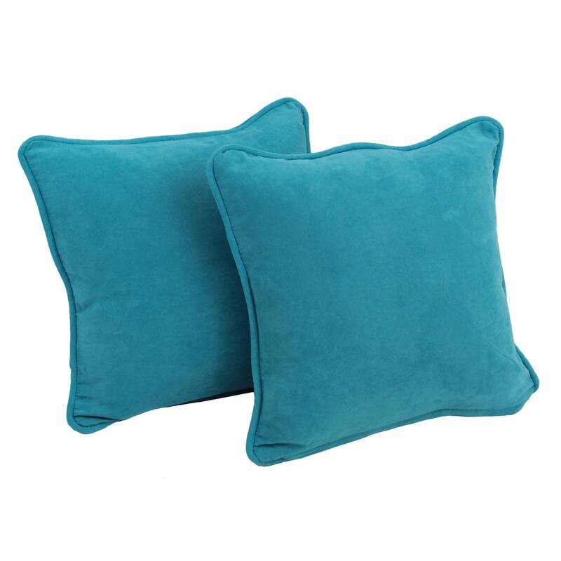18-inch Microsuede Accent Throw Pillow (Set of 2) - Aqua Blue