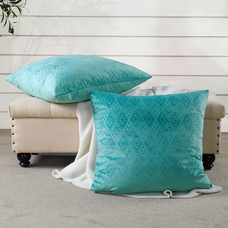 Tonopah Ikat Velvet Throw Pillow Cover Set, NO INSERT